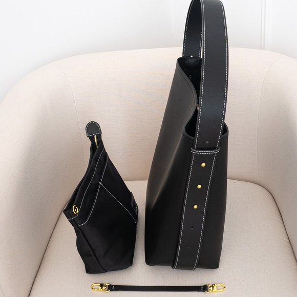 Jolina Leather Bucket Tote - Black - Picture 13 of 13